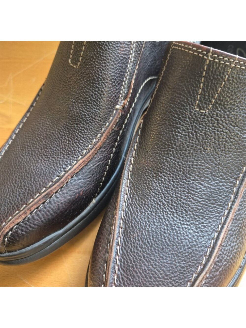 Clarks Mens Loafers Brown Leather Slip-On Shoes Size 13M - Picture 2 of 8